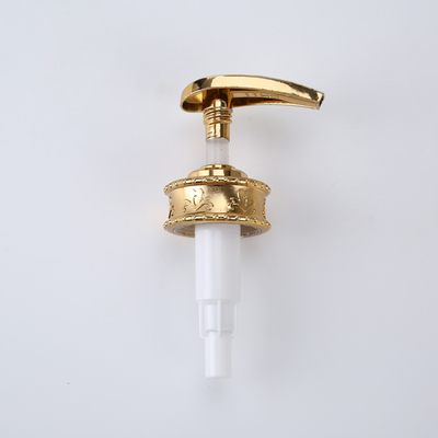 Grosir Dispenser Sabun Tangan Cair Krim Tubuh Pompa Tutup Aluminium Kustom Lotion Pump Untuk Botol Dengan Kerah Emas