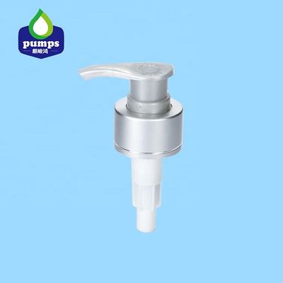 24/410 Ribbed Cosmetic Lotion Pump Aluminium Cover Kiri kanan kunci Untuk Botol Plastik